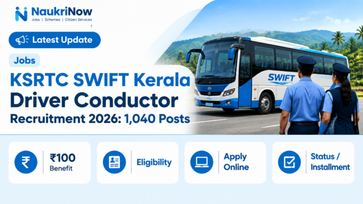 KSRTC SWIFT Kerala Driver Conductor – NaukriNow featured poster