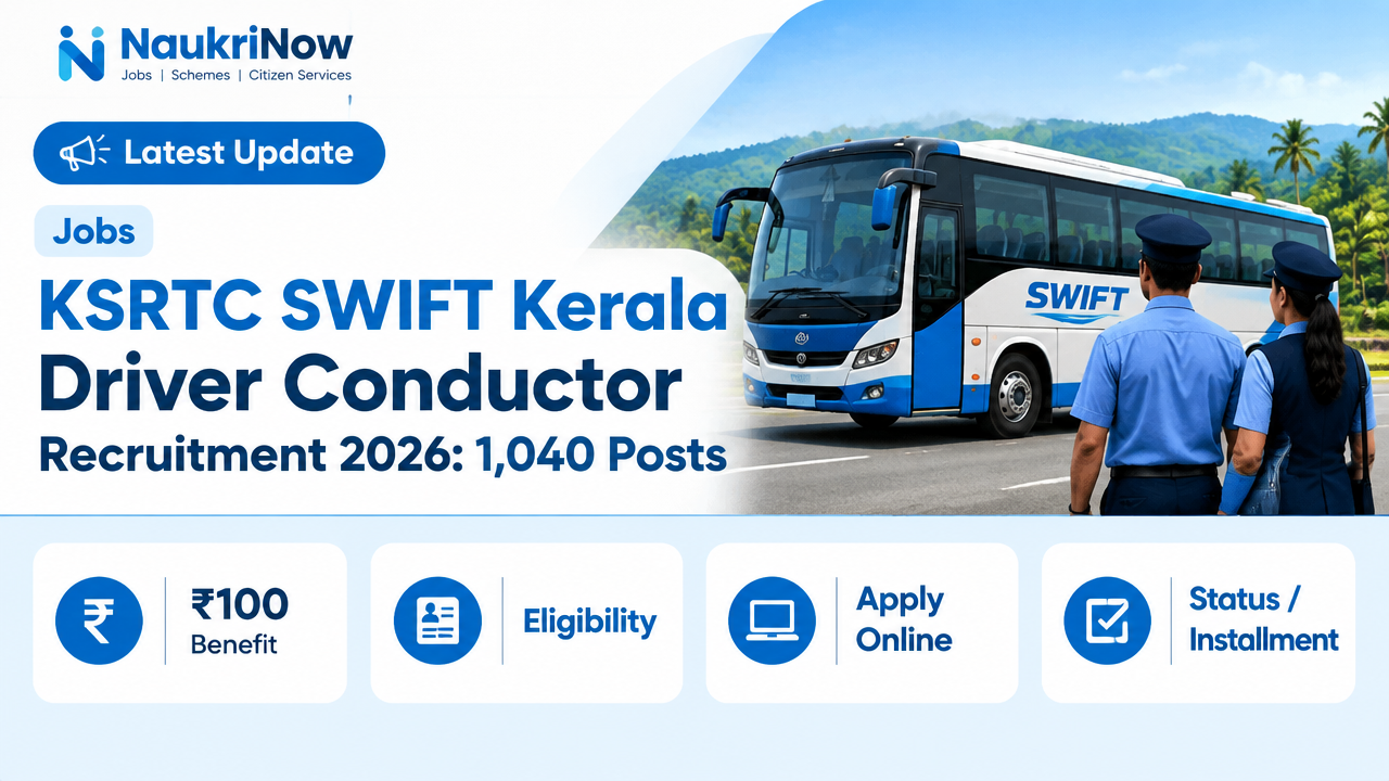 KSRTC SWIFT Kerala Driver Conductor – NaukriNow featured poster