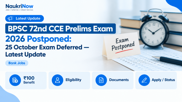 BPSC 72nd CCE Prelims Exam – NaukriNow featured poster