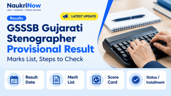GSSSB Gujarati Stenographer Provisional Result – NaukriNow featured poster