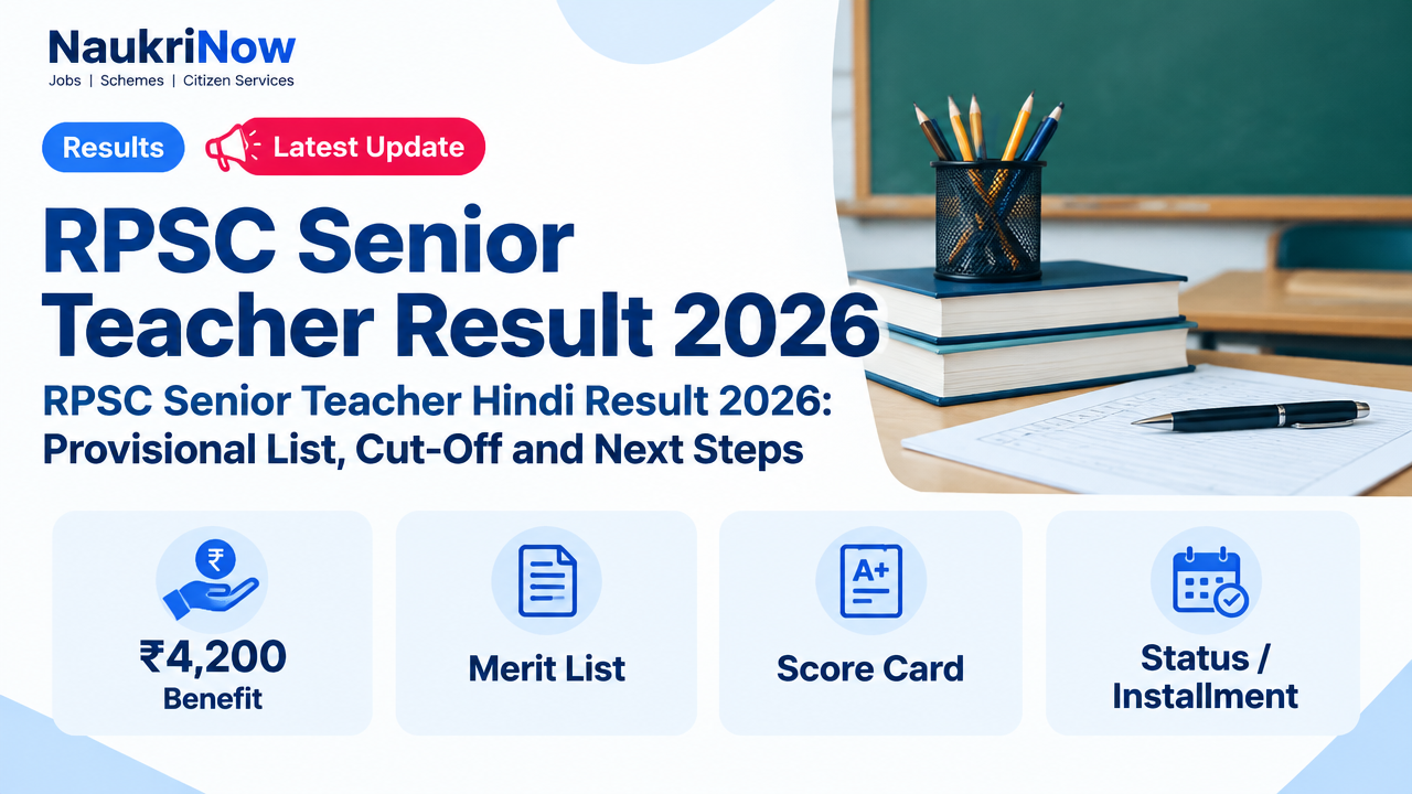 RPSC Senior Teacher Result 2026 – NaukriNow featured poster