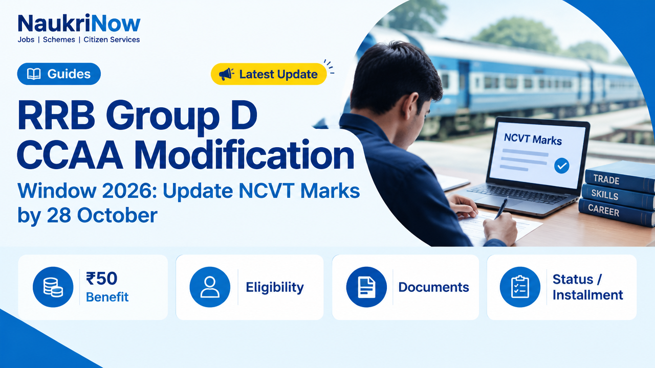 RRB Group D CCAA Modification – NaukriNow featured poster
