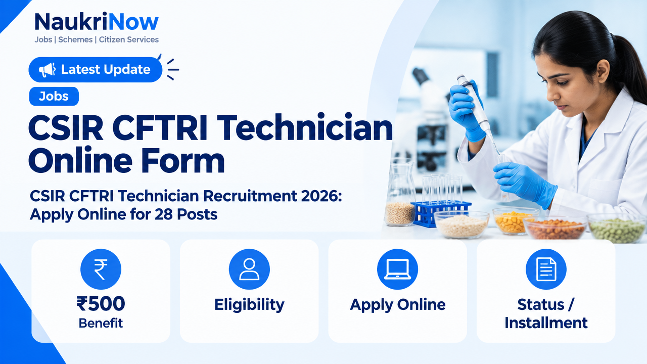 CSIR CFTRI Technician Online Form – NaukriNow featured poster