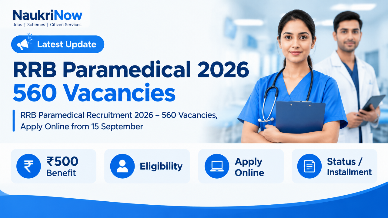 RRB Paramedical 2026 560 Vacancies – NaukriNow featured poster