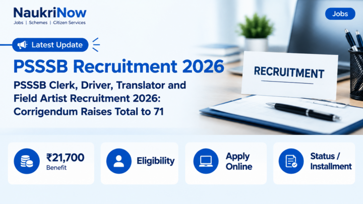 PSSSB Recruitment 2026 – NaukriNow featured poster