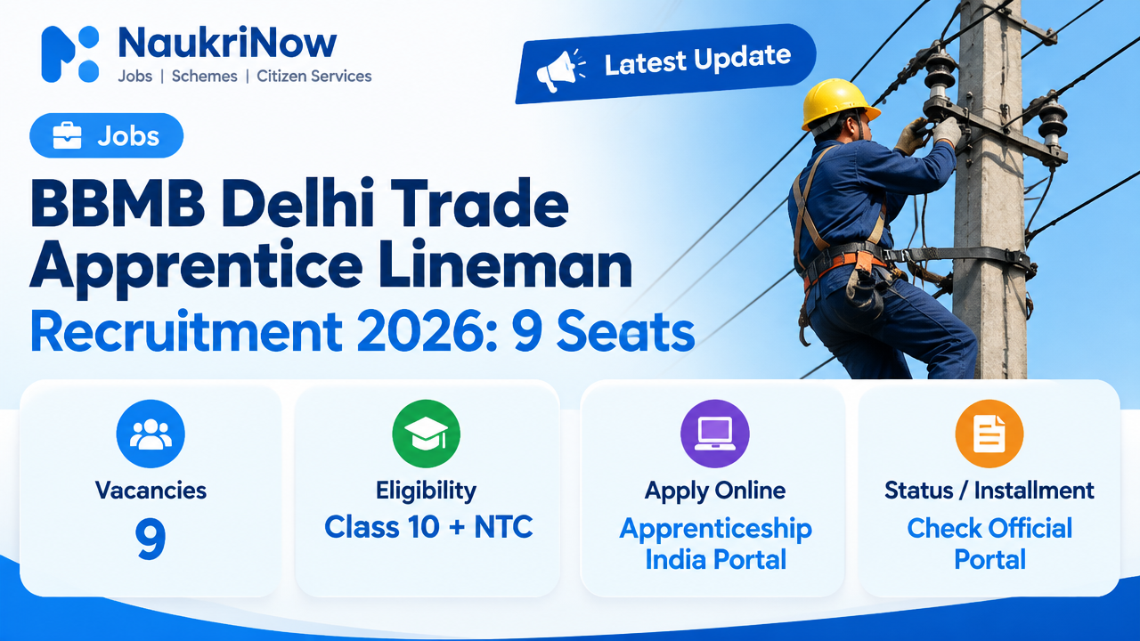 BBMB Delhi Trade Apprentice Lineman – NaukriNow featured poster