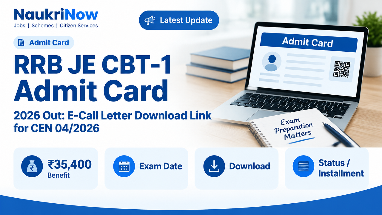 RRB JE CBT-1 Admit Card – NaukriNow featured poster