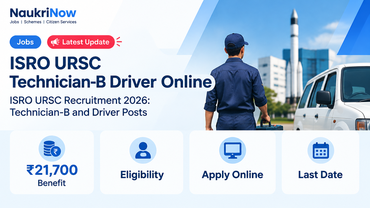 ISRO URSC Technician-B Driver Online – NaukriNow featured poster