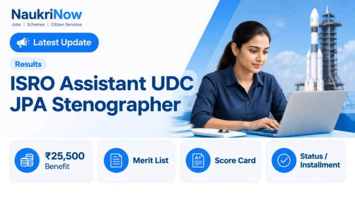 ISRO Assistant UDC JPA Stenographer – NaukriNow featured poster