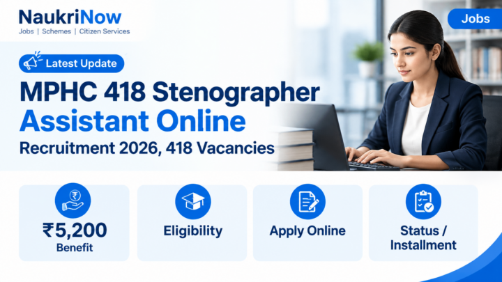 MPHC 418 Stenographer Assistant Online – NaukriNow featured poster