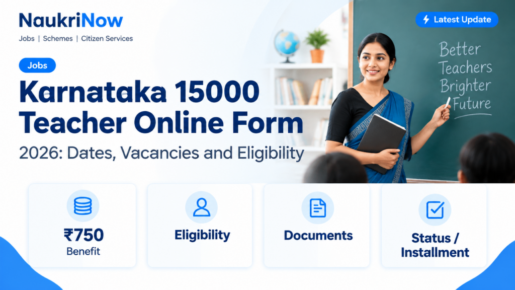 Karnataka 15000 Teacher Online Form – NaukriNow featured poster