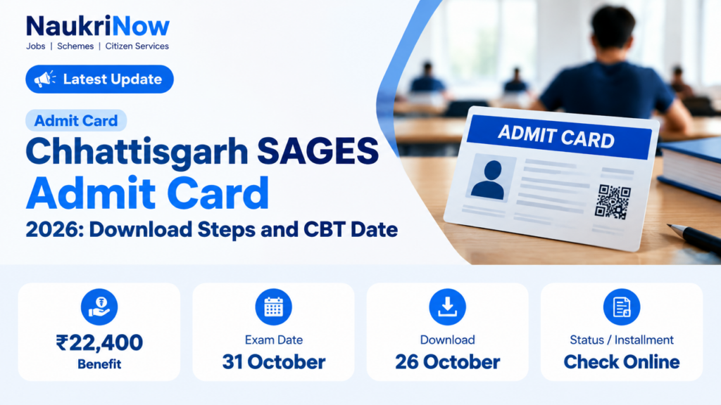 Chhattisgarh SAGES Admit Card – NaukriNow featured poster
