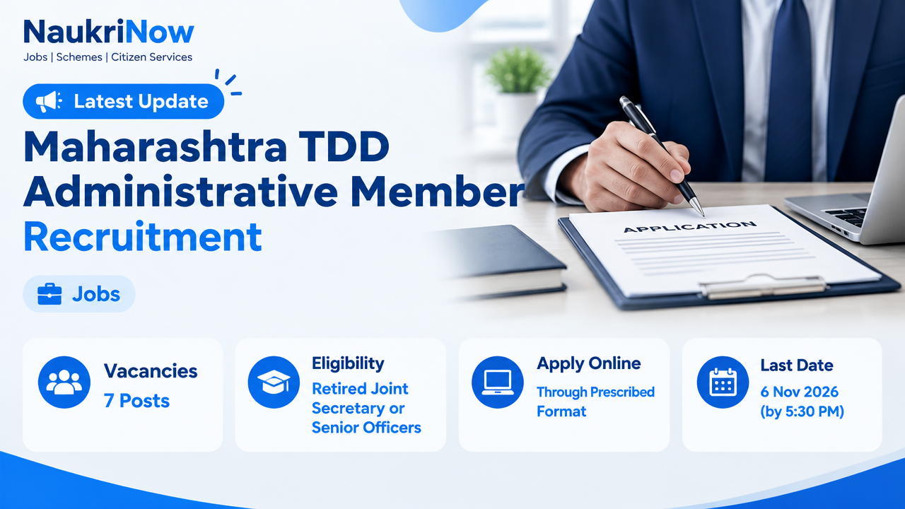 Maharashtra TDD Administrative Member Recruitment – NaukriNow featured poster