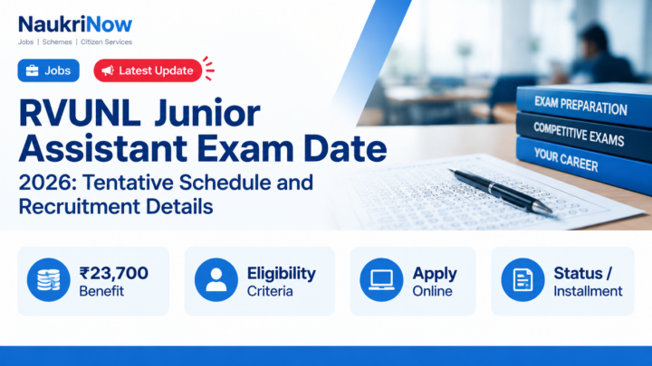 RVUNL Junior Assistant Exam Date – NaukriNow featured poster