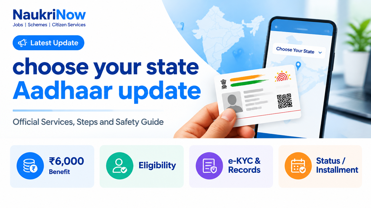 choose your state Aadhaar update – NaukriNow featured poster