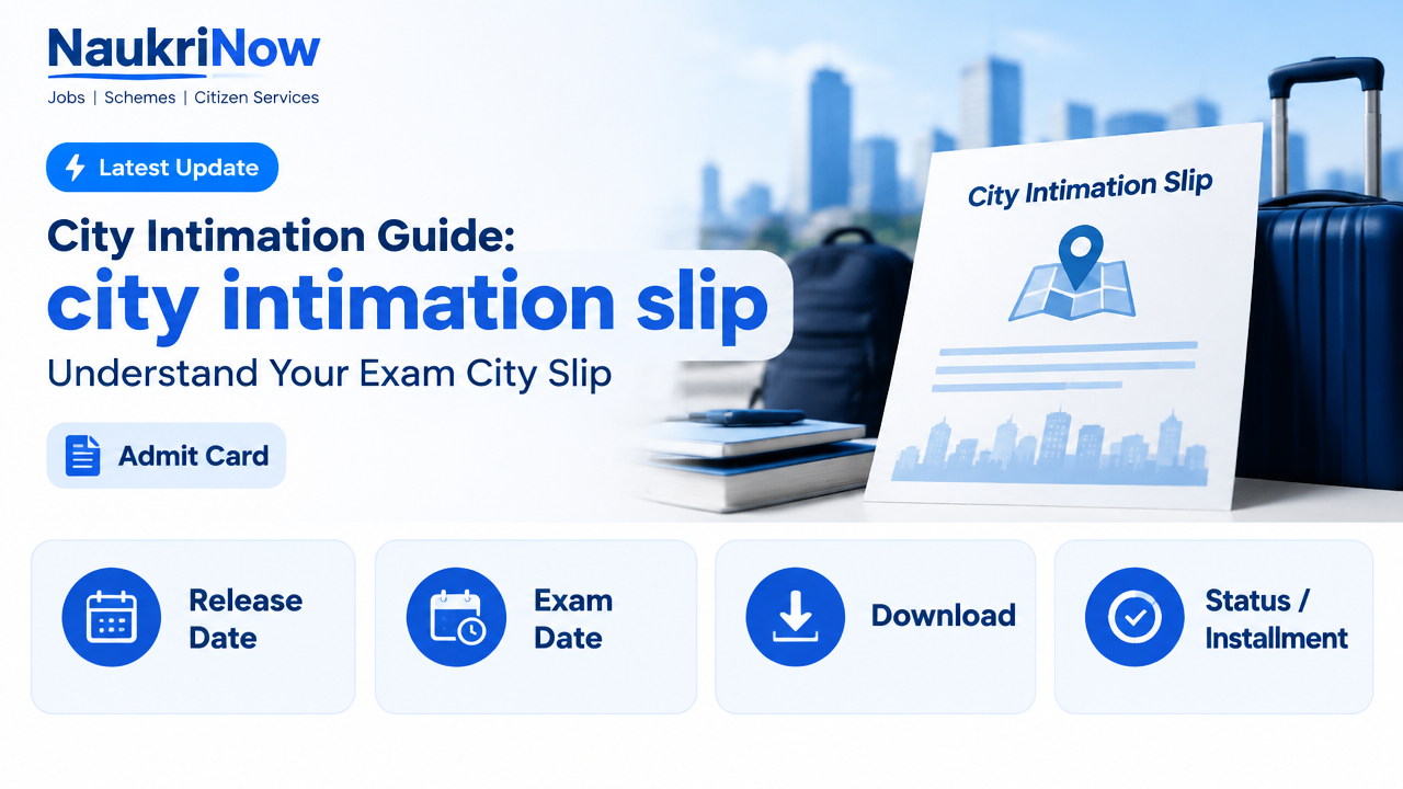 city intimation slip – NaukriNow featured poster