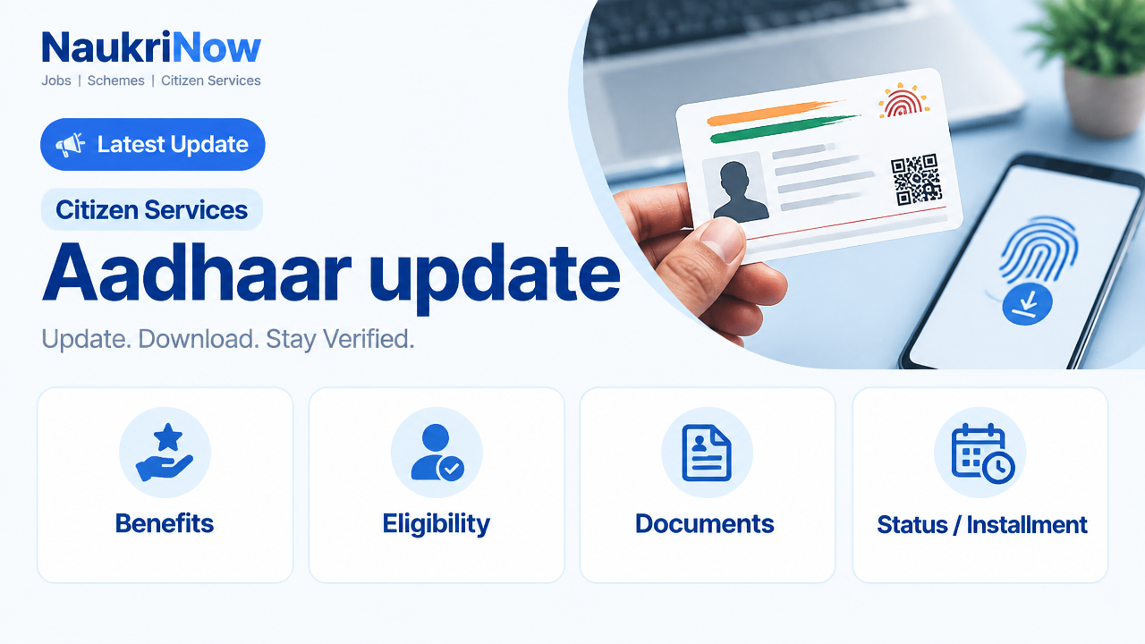 Aadhaar update – NaukriNow featured poster