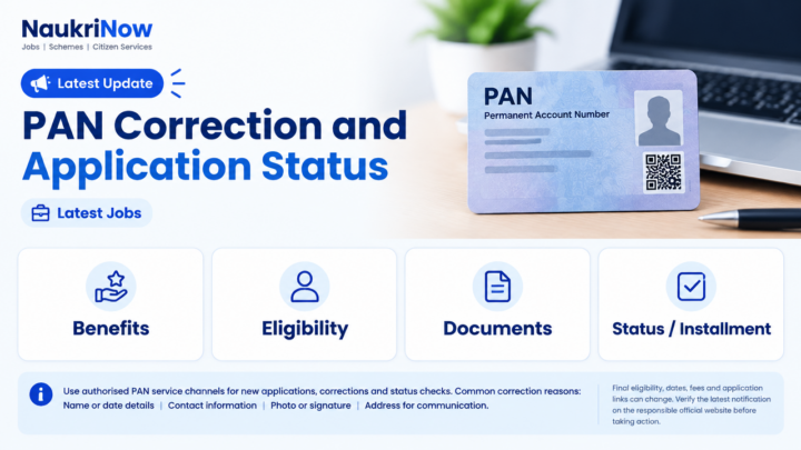PAN Correction and Application Status – NaukriNow featured poster