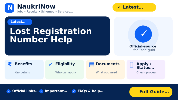 Lost Registration Number Help – NaukriNow featured poster