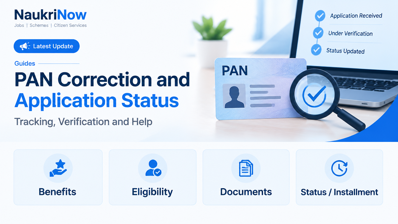 PAN Correction and Application Status – NaukriNow featured poster