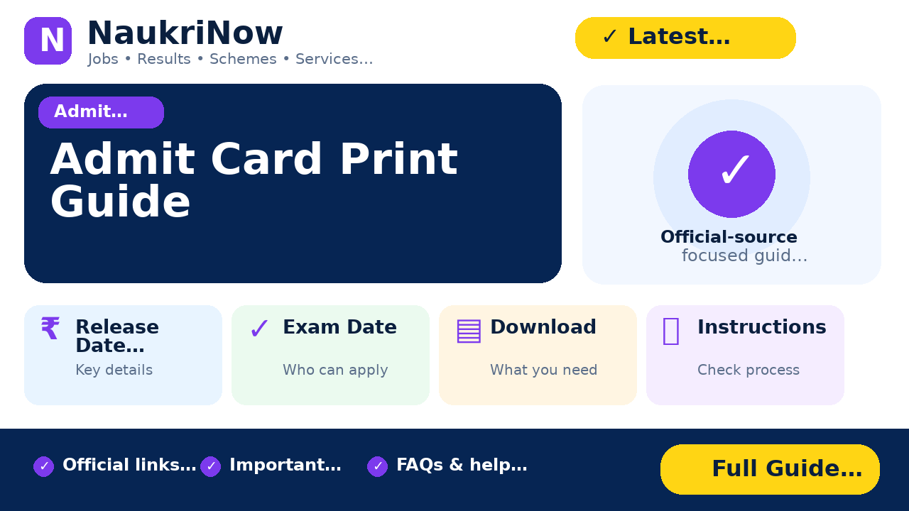 Admit Card Print Guide