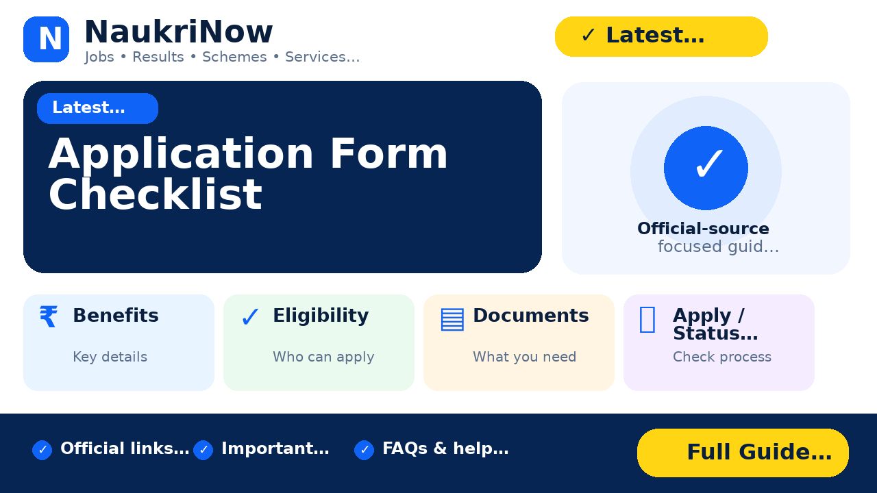 Application Form Checklist