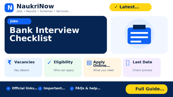 Bank Interview Checklist