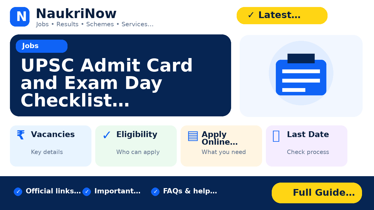 UPSC Admit Card and Exam Day Checklist