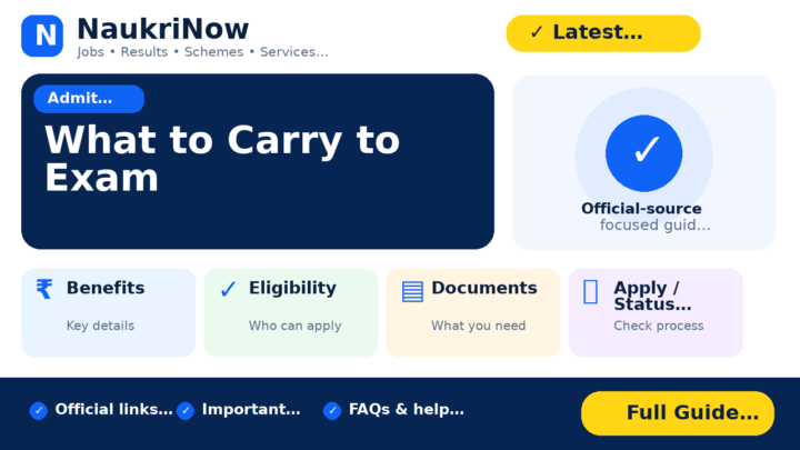 What to Carry to Exam